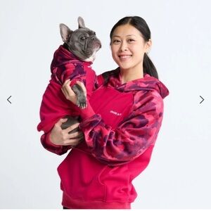 Spark Paws Fuchsia Camo Veloursoft Dog Hoodie Size Large